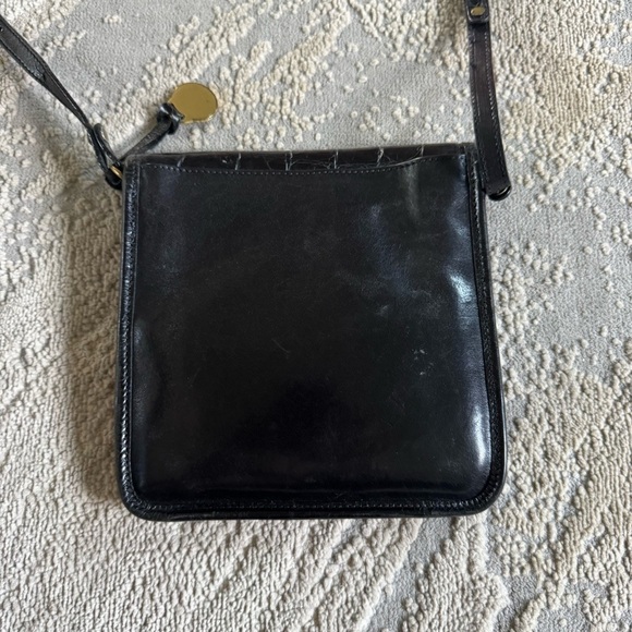 Vintage Brahmin Crocodile croc Embossed Leather Crossbody rectangle Bag small - Picture 4 of 10